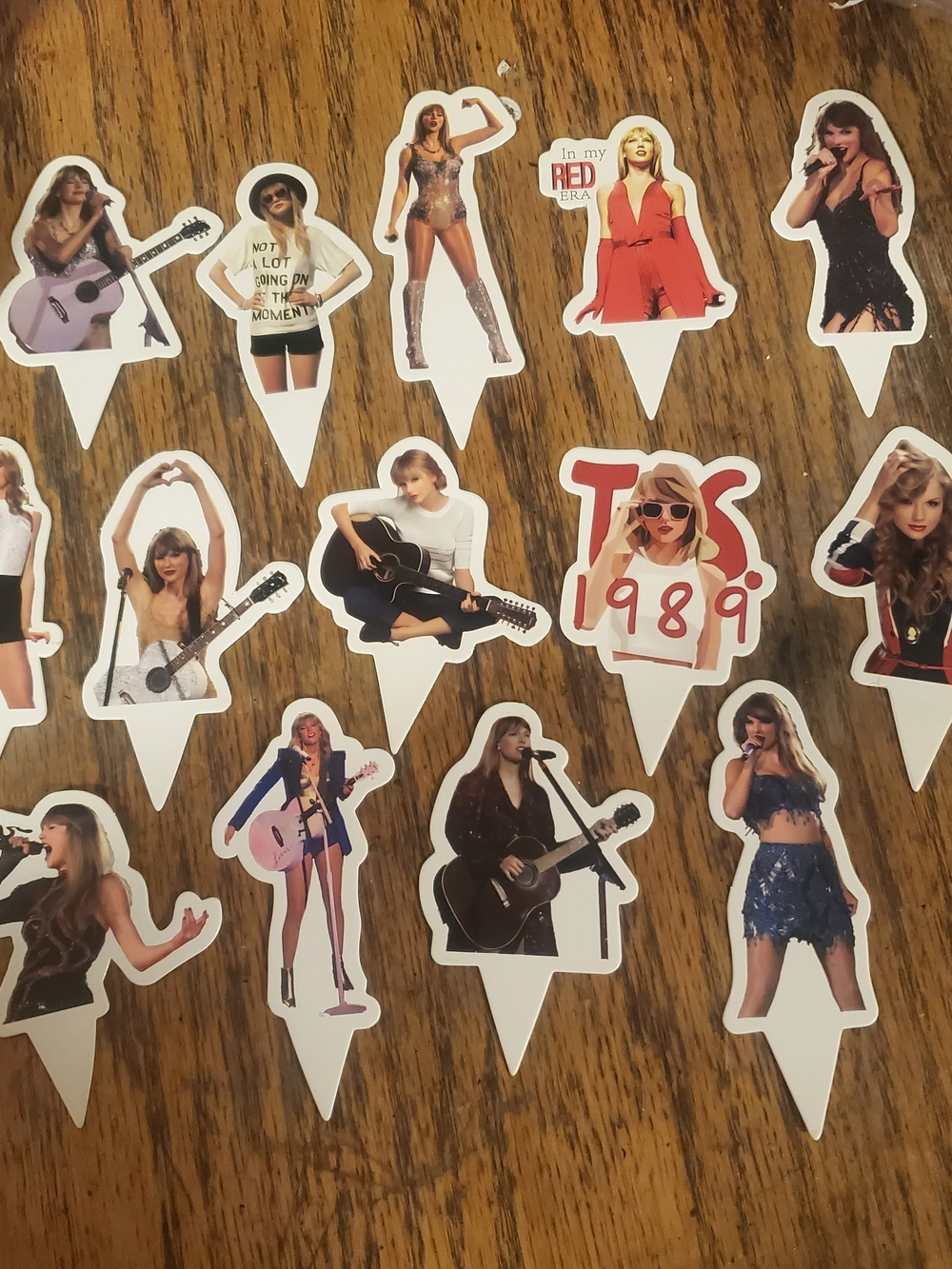 Taylor-Themed Assorted Cupcake Toppers - Red, Black, White